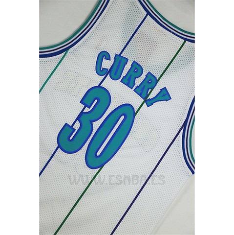 Camiseta Charlotte Hornets Dell Curry #30 Retro Blanco